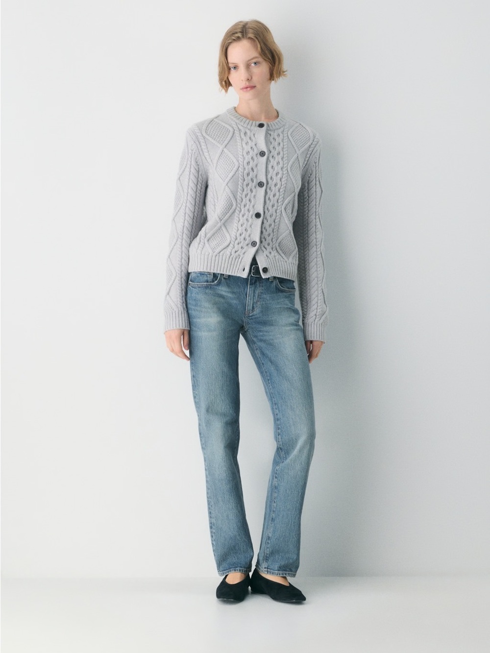 Aritzia Heritage Knit Merino Wool Crew Cardigan